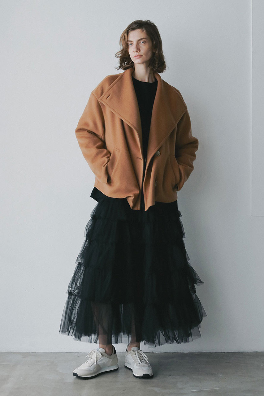 HER.(ハー)｜チュールティアードスカート/ブラック の通販｜ELLESHOP