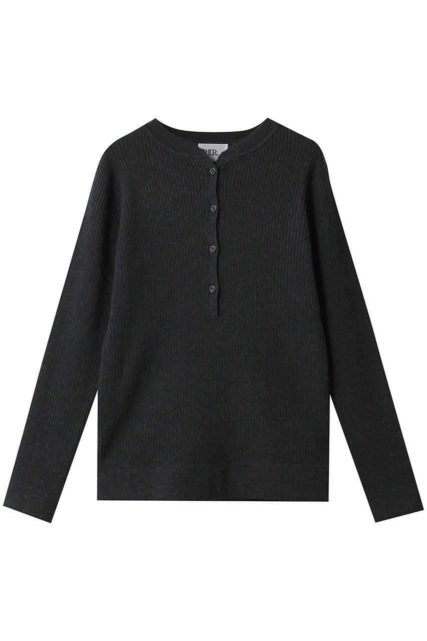 ハー/HER.のウールヘンリーネックニットプルオーバー(チャコールグレー/7054514)