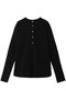 コットンヘンリーネックプルオーバー ハー/HER. ブラック