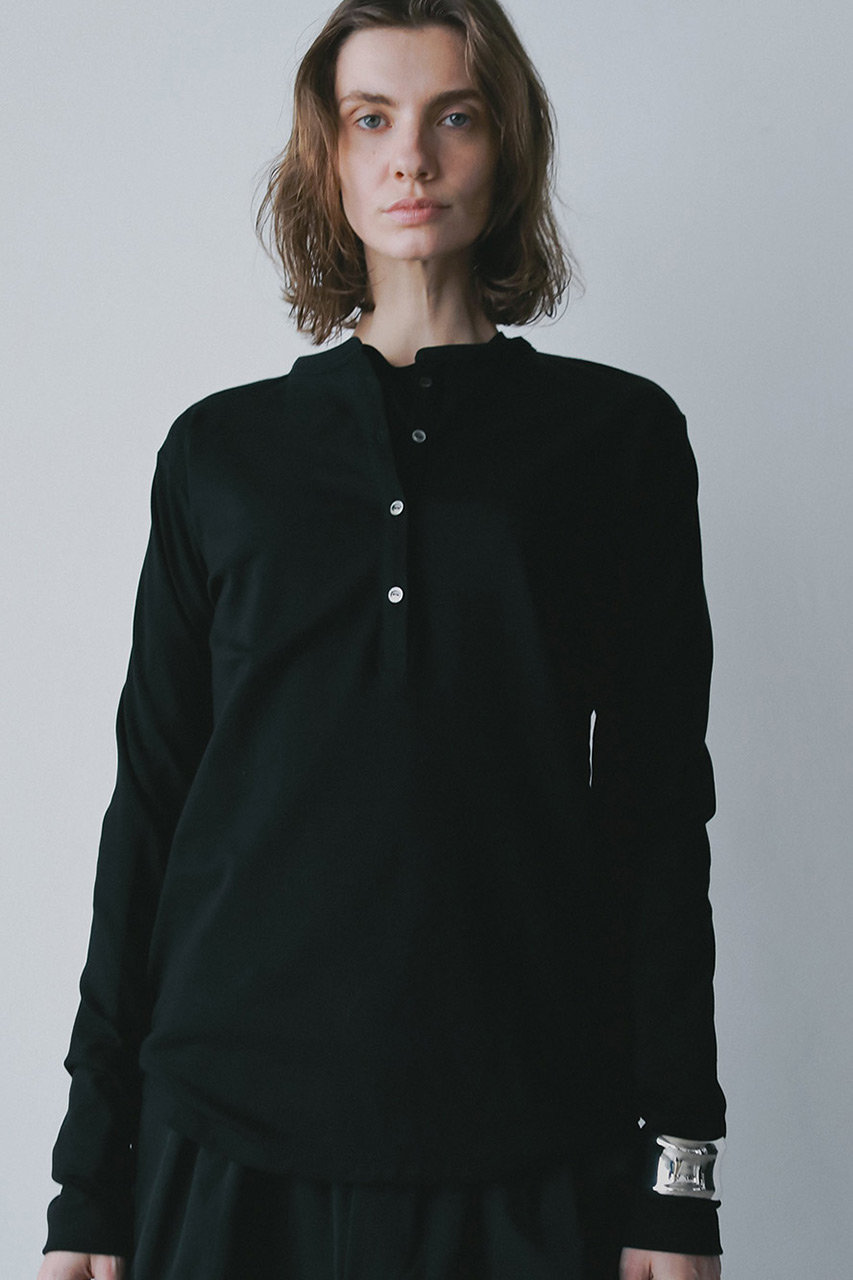 HER.(ハー)｜コットンヘンリーネックプルオーバー/ブラック の通販