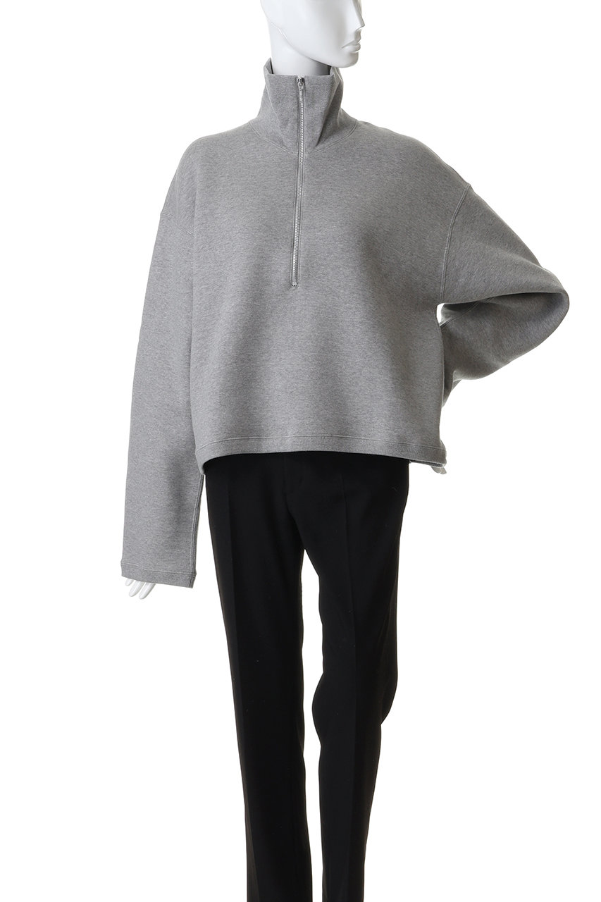 HER.(ハー)｜ビッグカラーハーフジッププルオーバー/グレー の通販