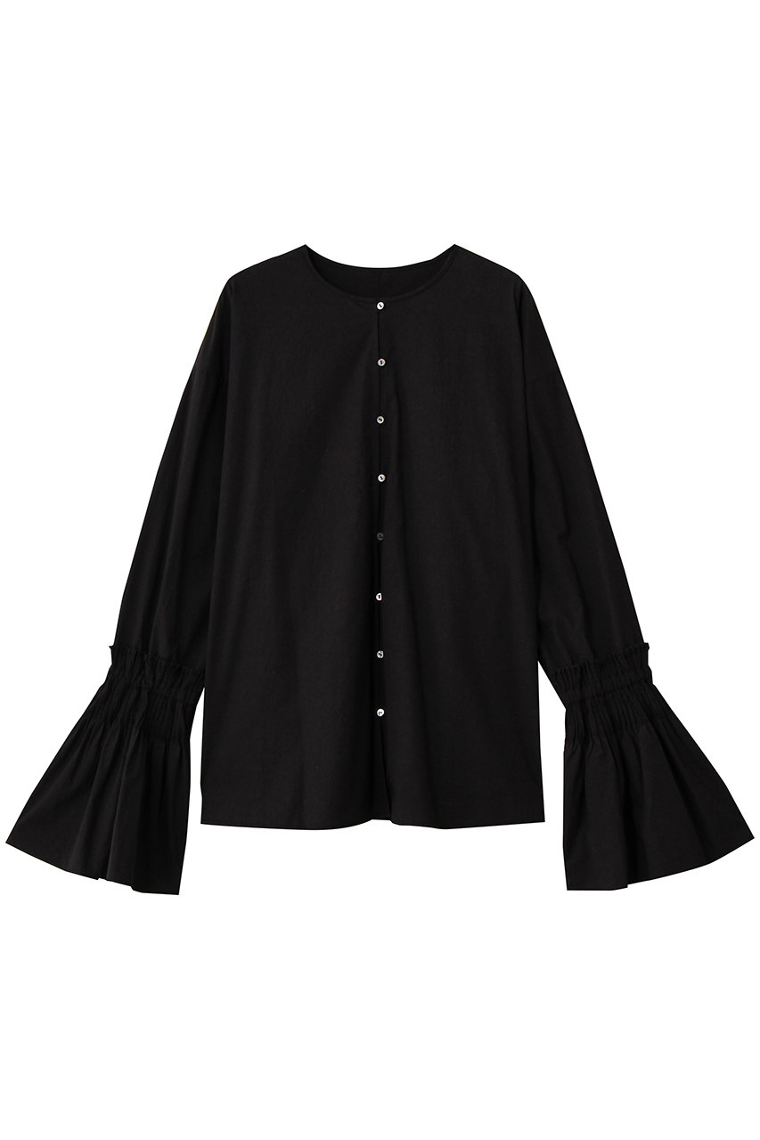 ハー/HER.のピンタックフレアカフスブラウス(ブラック/7054702)