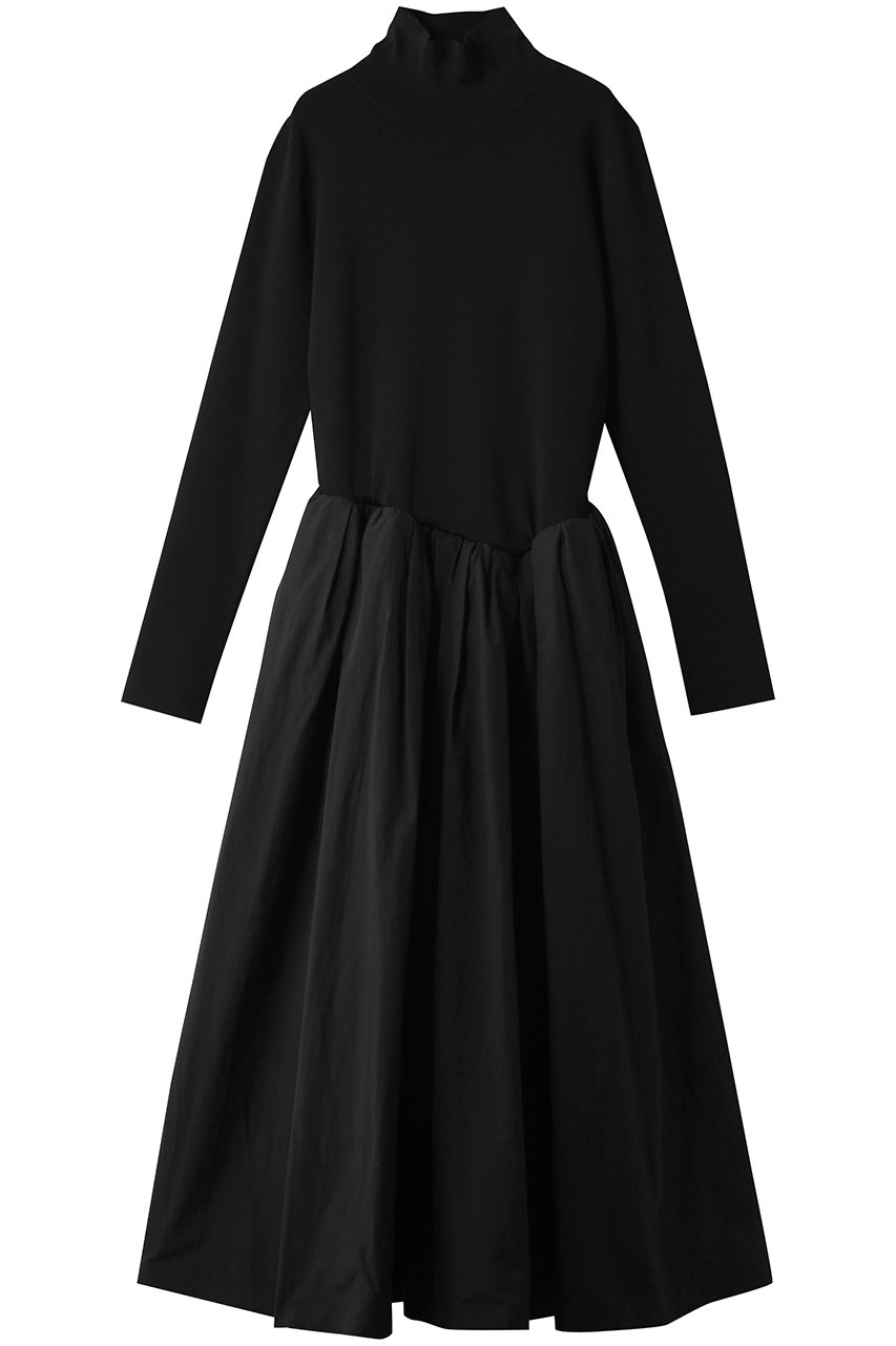 ハー/HER.のギャザーフレアドッキングワンピース(ブラック/7061200)