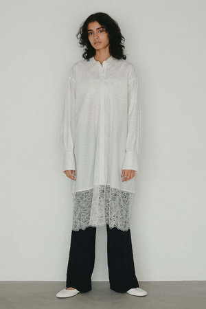 ハー/HER.のレースコンビシャツワンピース(110500/110503)