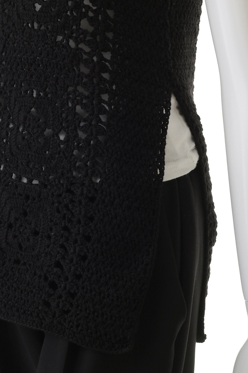 レディース &her Cut lace vest ブラック 黒 ノースリーブ レディース