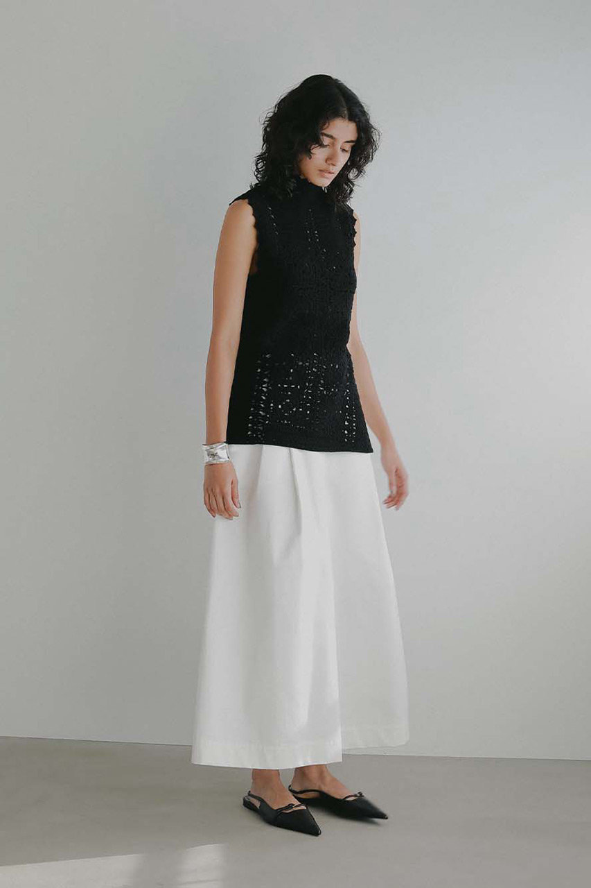 CLANE クロシェノースリーブニット CLANE（クラネ） ニット セーター CROPPED CROCHET KNIT TOPS