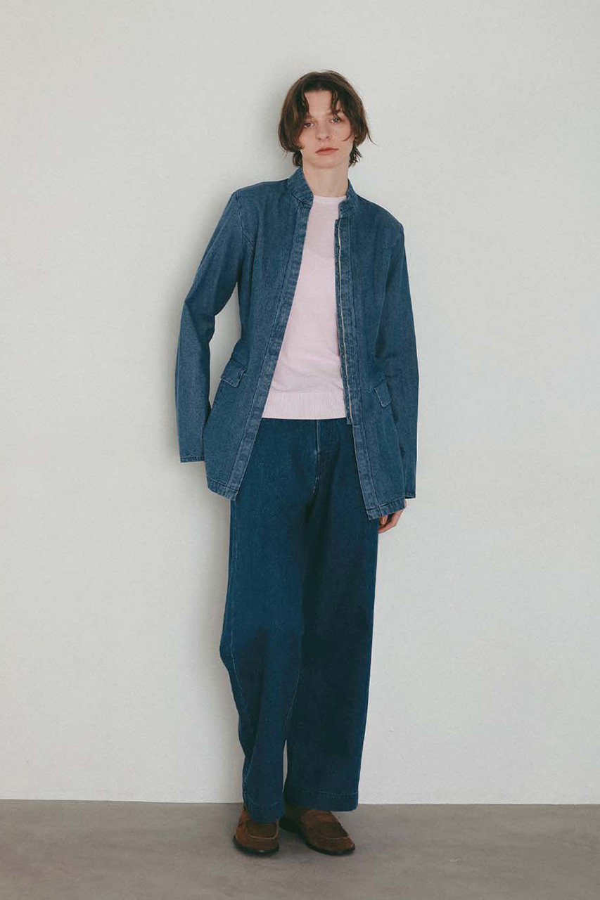 HER. スタンドカラーデニムジャケット (インディゴ, 1) ハー ELLE SHOP