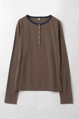 ハー/HER.のヘンリーネックボーダーカットプルオーバー(110100/110103)