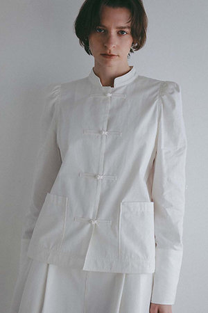 ハー/HER.のコットンリネンチャイナブラウス(110400/110403)