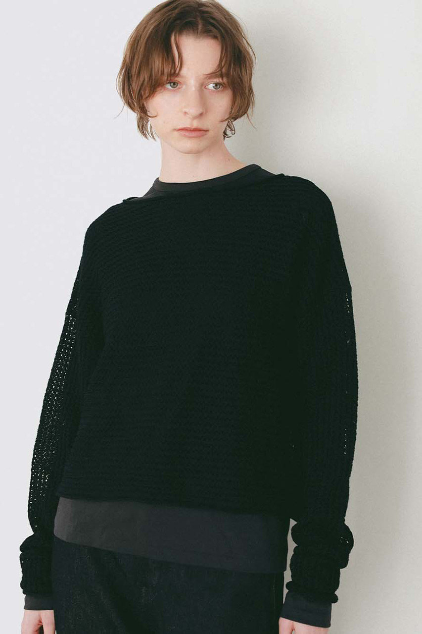 ハー/HER.のニットメッシュプルオーバー(ブラック/7061504)