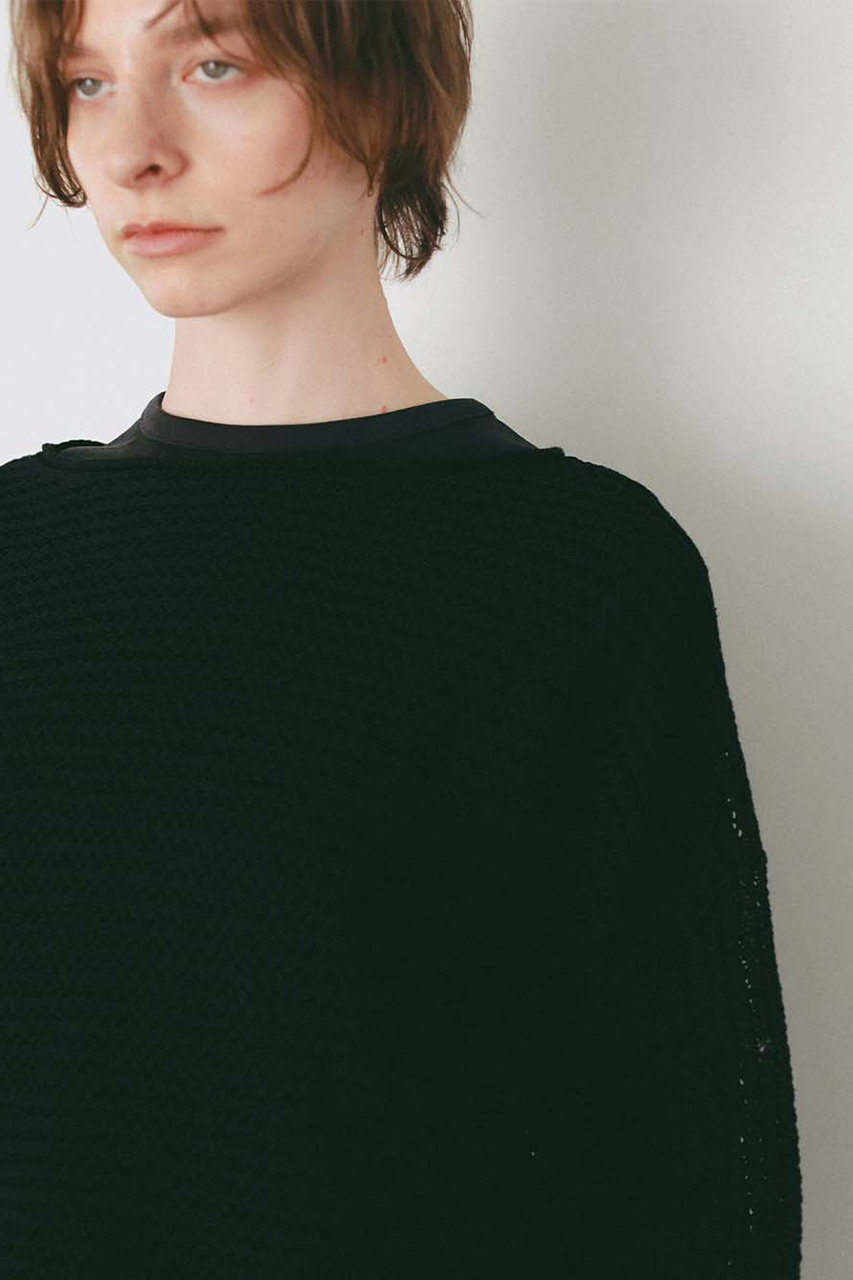 HER.(ハー)｜ニットメッシュプルオーバー/ブラック の通販｜ELLESHOP