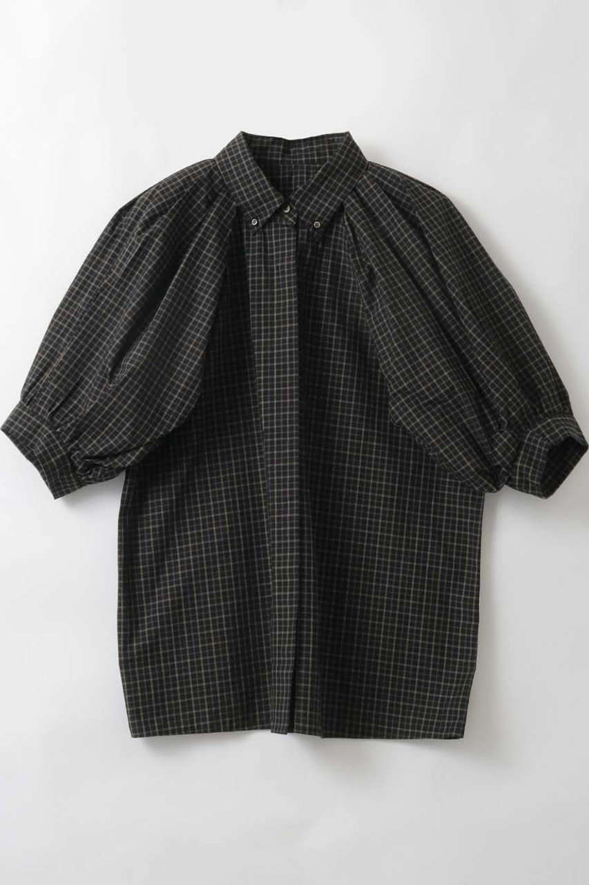 ハー/HER.のショルダータックチェックブラウス(ブラック/7061708)