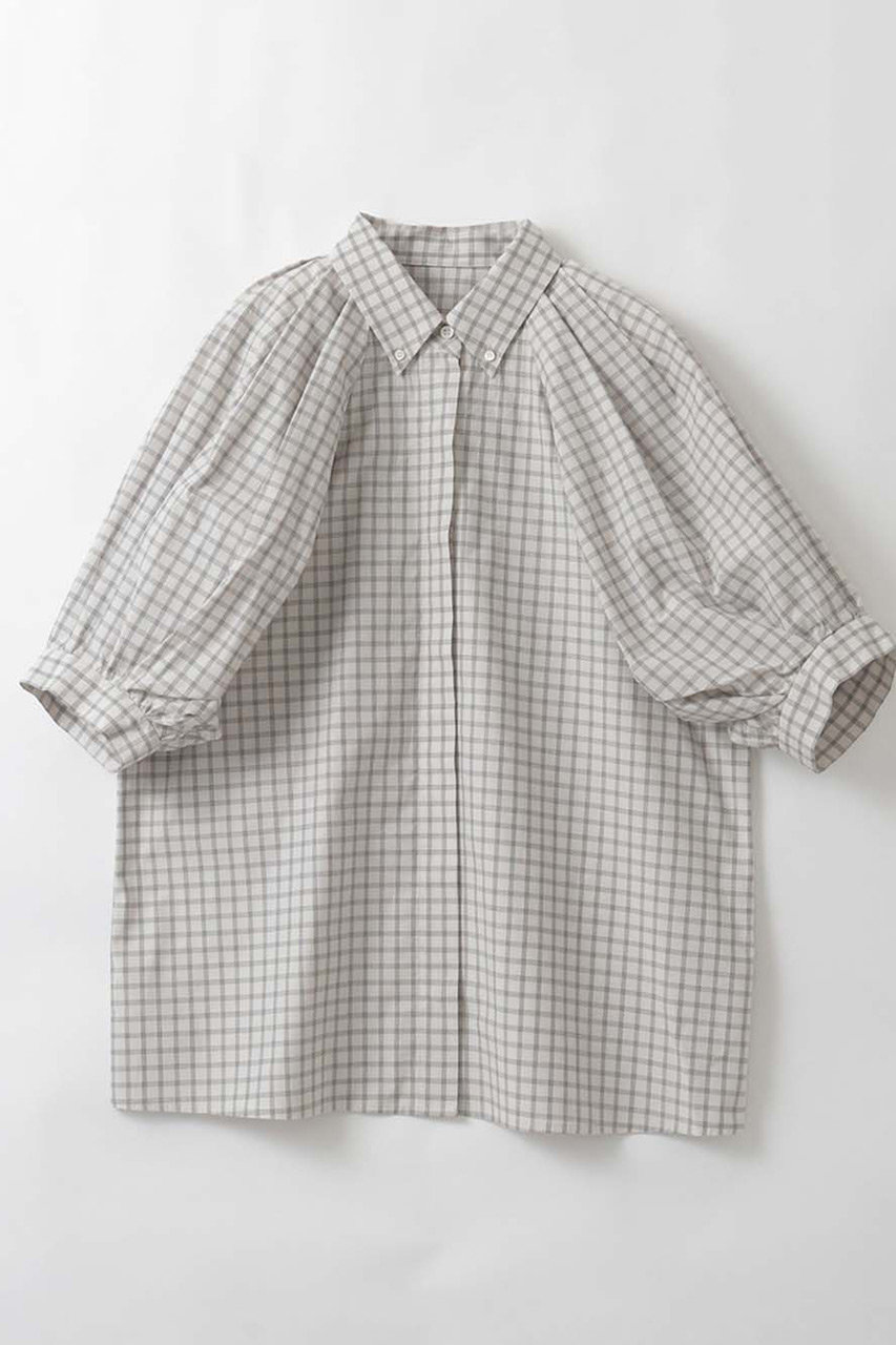 ハー/HER.のショルダータックチェックブラウス(ベージュ/7061708)