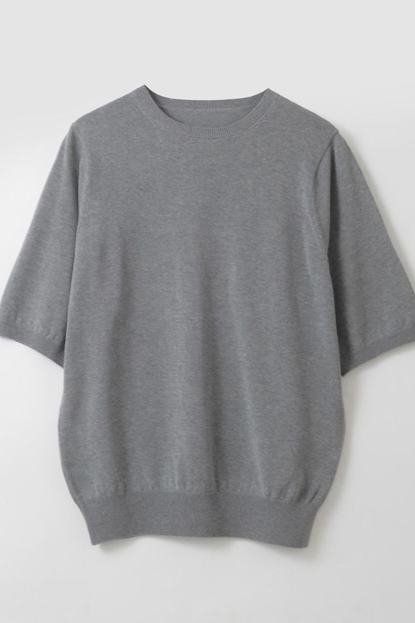 ハー/HER.のC/Nハーフスリーブニット(チャコールグレー/7062501)