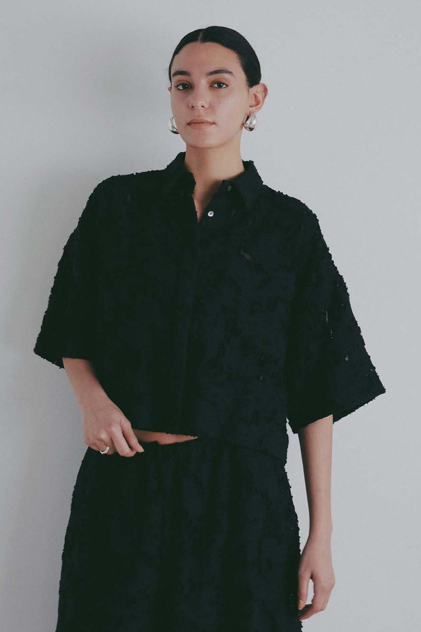 ハー/HER.のカットジャカードショートシャツ(ブラック/7062716)