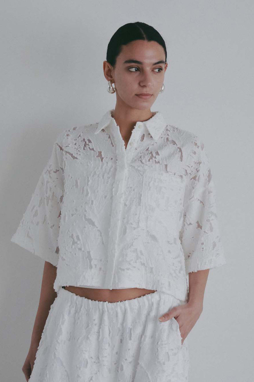 ハー/HER.のカットジャカードショートシャツ(オフホワイト/7062716)