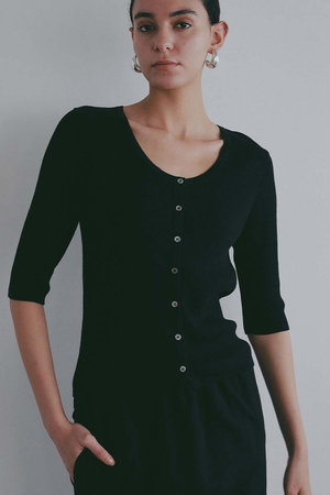 ハー/HER.の【4/16 12:00販売開始】リネン混リブカーディガン(110100/110102)