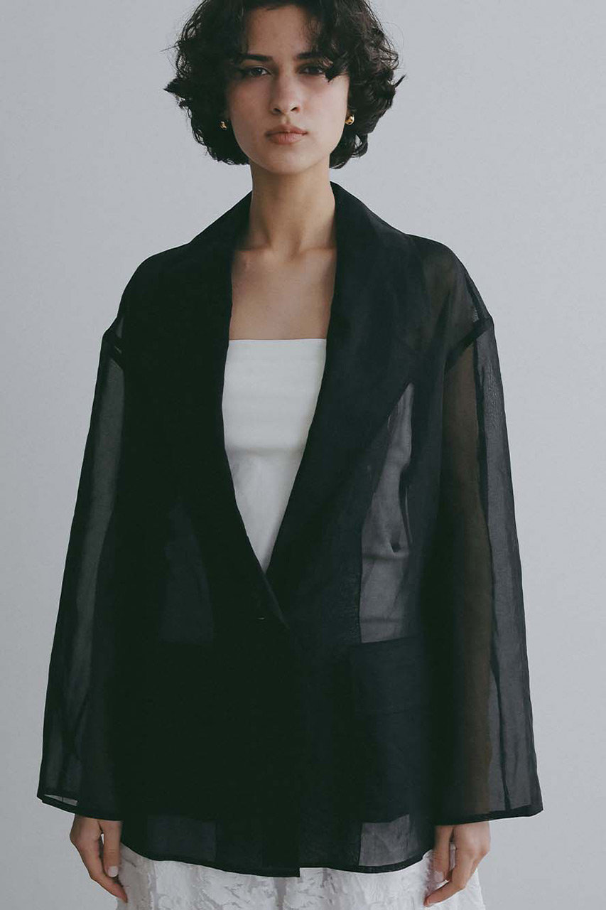 HER.(ハー)｜オーガンジーシアージャケット/ブラック の通販｜ELLESHOP