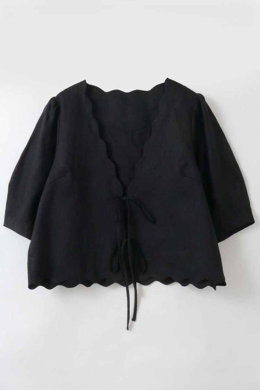 ハー/HER.の【4/23 12:00販売開始】リネンスカラップブラウス(ブラック/7062701)