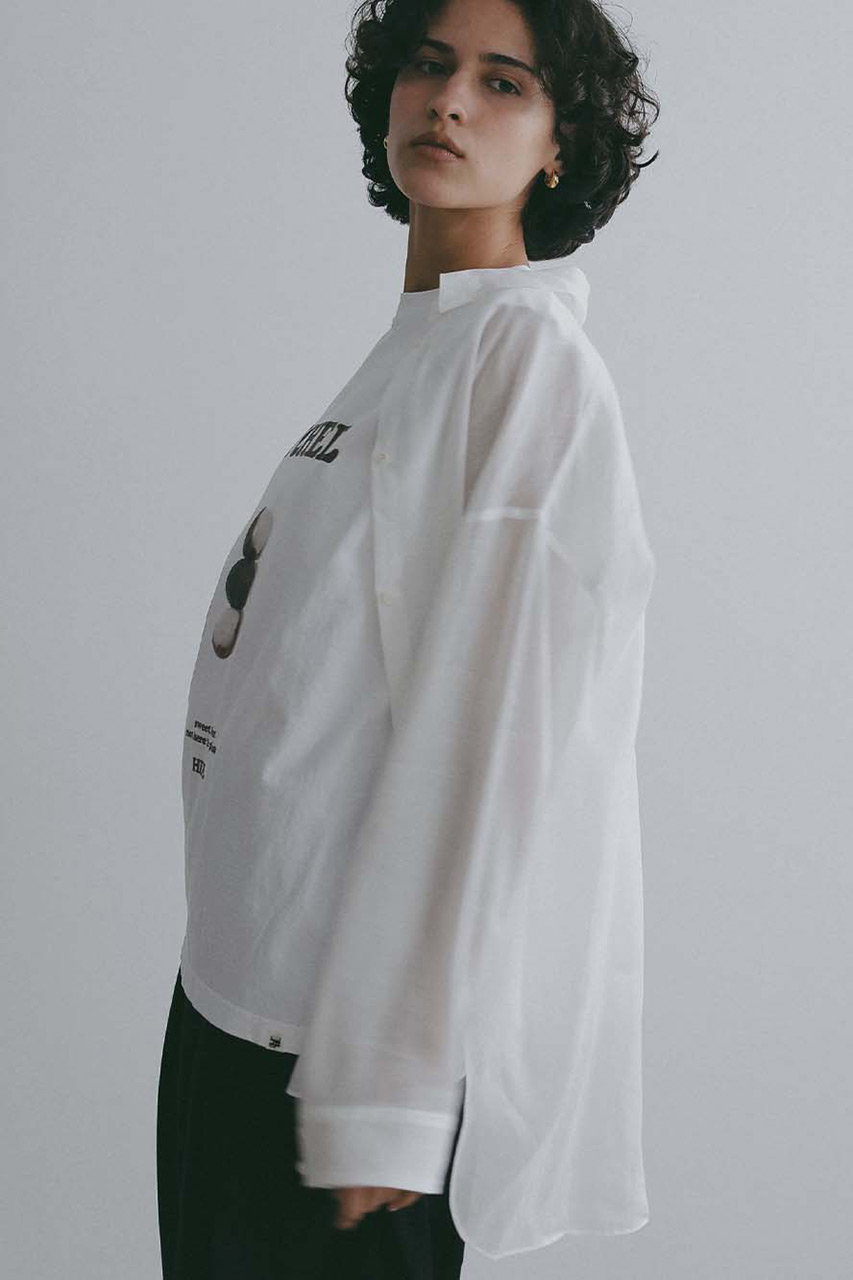美品 HER. ハー リネンシャツ ホワイト オーバーシャツ 麻シャツ HER.(ハー)｜ラミーテンセルオーバーシャツ/ホワイト の通販｜ELLESHOP