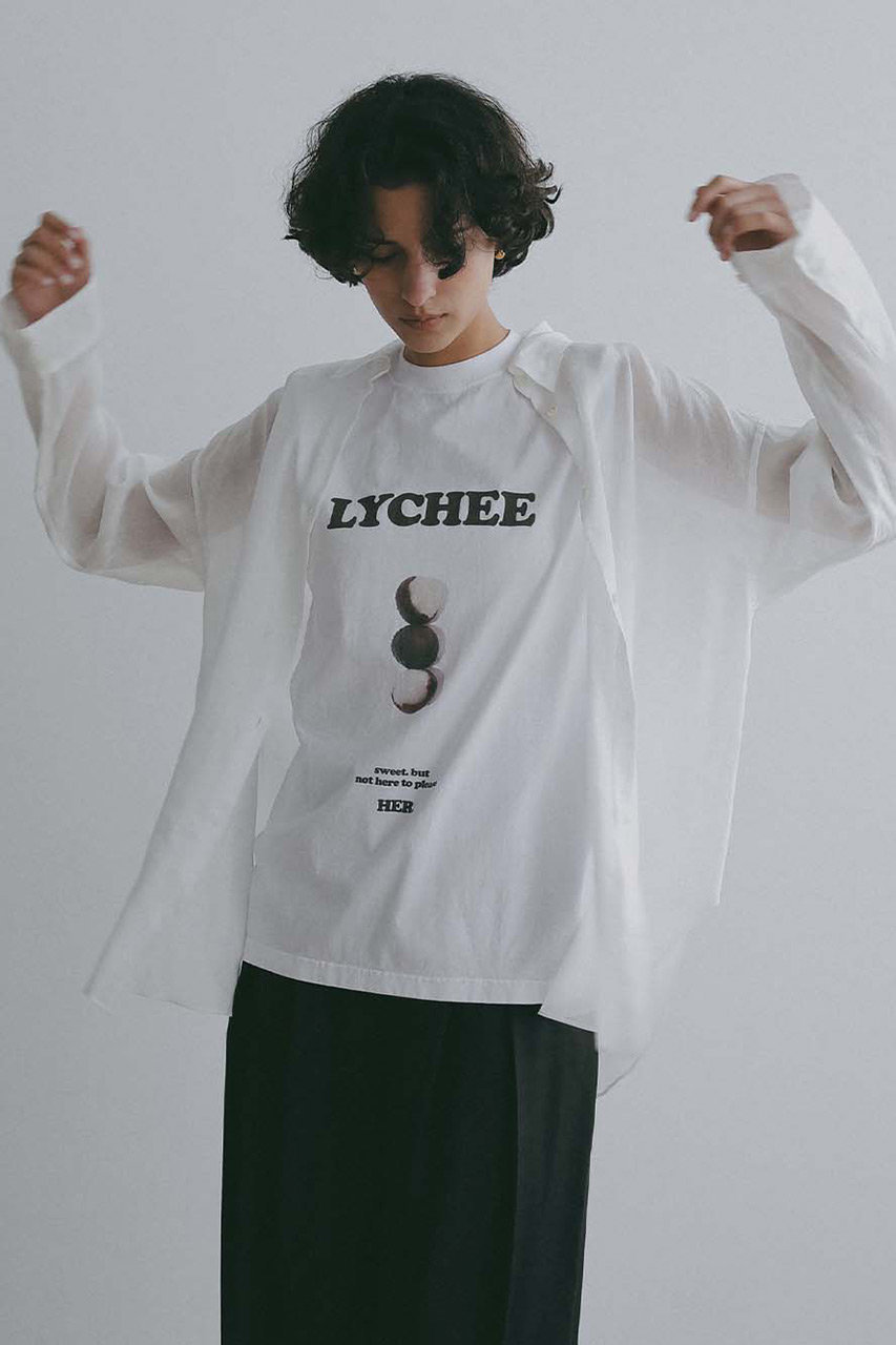 美品 HER. ハー リネンシャツ ホワイト オーバーシャツ 麻シャツ HER.(ハー)｜ラミーテンセルオーバーシャツ/ホワイト の通販｜ELLESHOP