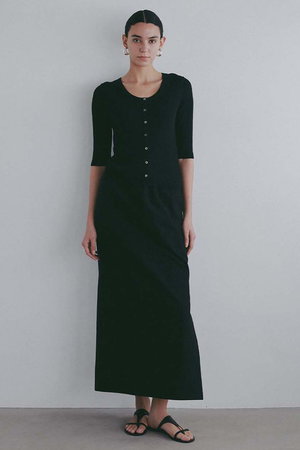 ハー/HER.の【4/30 12:00販売開始】コットンリネンサイドスリットスカート(110700/110703)