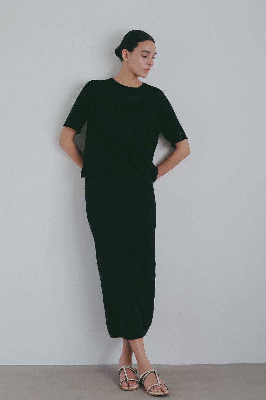 HER.(ハー)｜コットンシルクタイトスカート/ブラック の通販｜ELLESHOP 