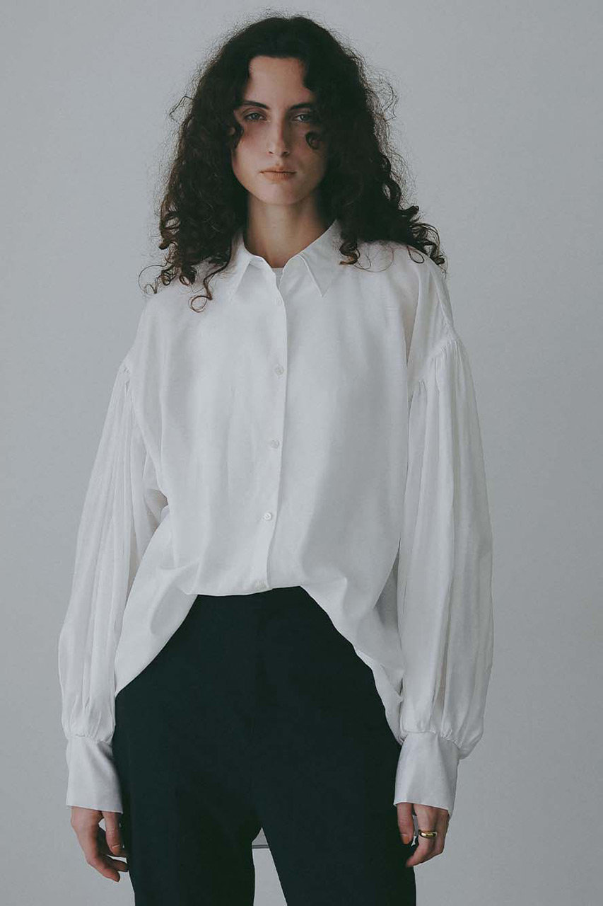 HER.(ハー)｜ギャザースリーブブラウス/ホワイト の通販｜ELLESHOP