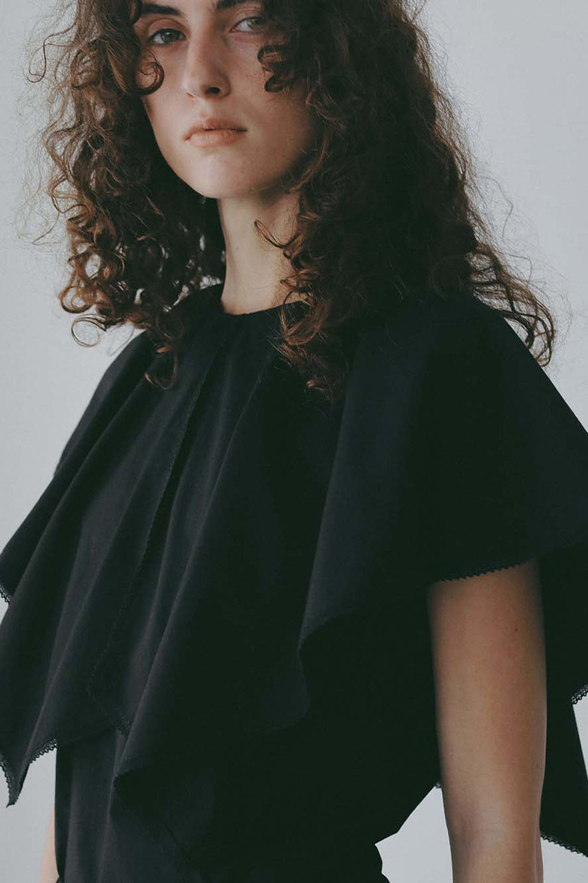 HER.(ハー)｜レーストリムカラーブラウス/ブラック の通販｜ELLESHOP 