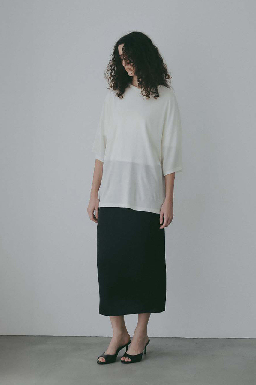 HER.(ハー)｜サテンタイトスカート/ブラック の通販｜ELLESHOP・(エル
