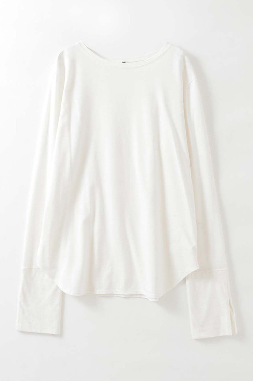 HER. カフススリットロングTシャツ (オフホワイト, F) ハー ELLE SHOP