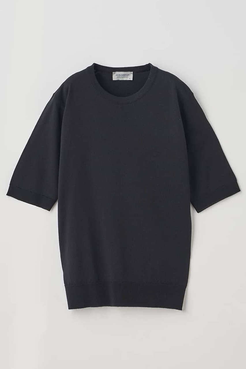 ジョンスメドレー/JOHN SMEDLEYのクルーネック半袖プルオーバー | ESTA | 30G MODERN FIT(BLACK/L0248ESTA00)