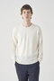 【MEN】クルーネック長袖ニットプルオーバー | FARHILL | 24G STANDARD FIT ジョンスメドレー/JOHN SMEDLEY SNOW WHITE