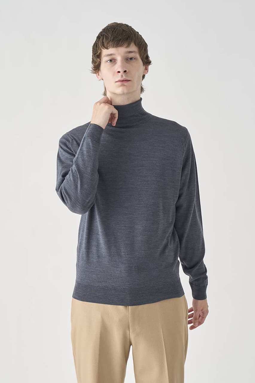 ジョンスメドレー/JOHN SMEDLEYの【MEN】タートルネック長袖ニットプルオーバー | LEVINE | 30G MODERN FIT(CHARCOAL/L0246LEVIN0)