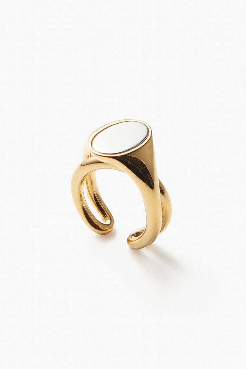 ESCAPERS AN OTHER WORLD 【Charlotte Chesnais】BAGUE CHEVALIERE INITIAL リング (ゴールド＆シルバー, EU51 （約11号）) エスケーパーズ アナザーワールド ELLE SHOP