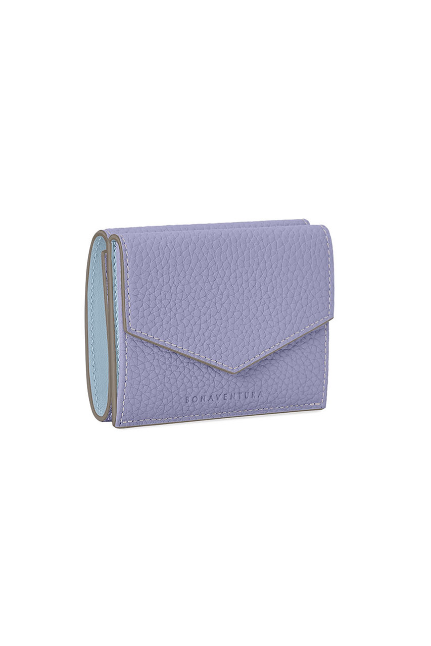 ボナベンチュラ/BONAVENTURAの【UNISEX】スモール ウォレット シュリンクレザー(ウィステリアパープル×アイスブルー/BWAT7-ORET)