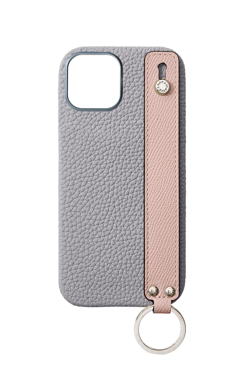 BONAVENTURA iPhone16 ハンドル付き バックカバーケース シュリンクレザー (トゥルーグレー×シェル, 16) ボナベンチュラ ELLE SHOP BONAVENTURA iPhone16 ハンドル付き バックカバーケース シュリンクレザー (トゥルーグレー×シェル, 16) ボナベンチュラ ELLE SHOP