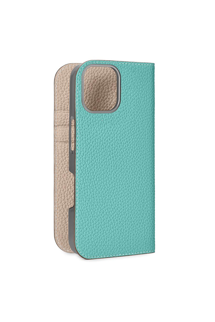 BONAVENTURA iPhone16 ダイアリーケース シュリンクレザー (アトールブルー x グレージュ, 16) ボナベンチュラ ELLE SHOP BONAVENTURA iPhone16 ダイアリーケース シュリンクレザー (アトールブルー x グレージュ, 16) ボナベンチュラ ELLE SHOP