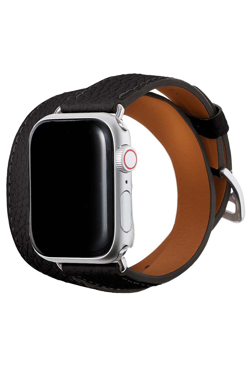 ボナベンチュラ/BONAVENTURAのダブルトゥール Apple Watch レザーバンド シュリンクレザー (アダプター：シルバー)(ブラック/T40SDTSV-OR)