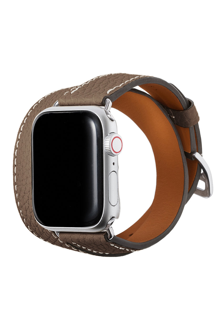 ボナベンチュラ/BONAVENTURAのダブルトゥール Apple Watch レザーバンド シュリンクレザー (アダプター：シルバー)(エトープ/T40SDTSV-OR)