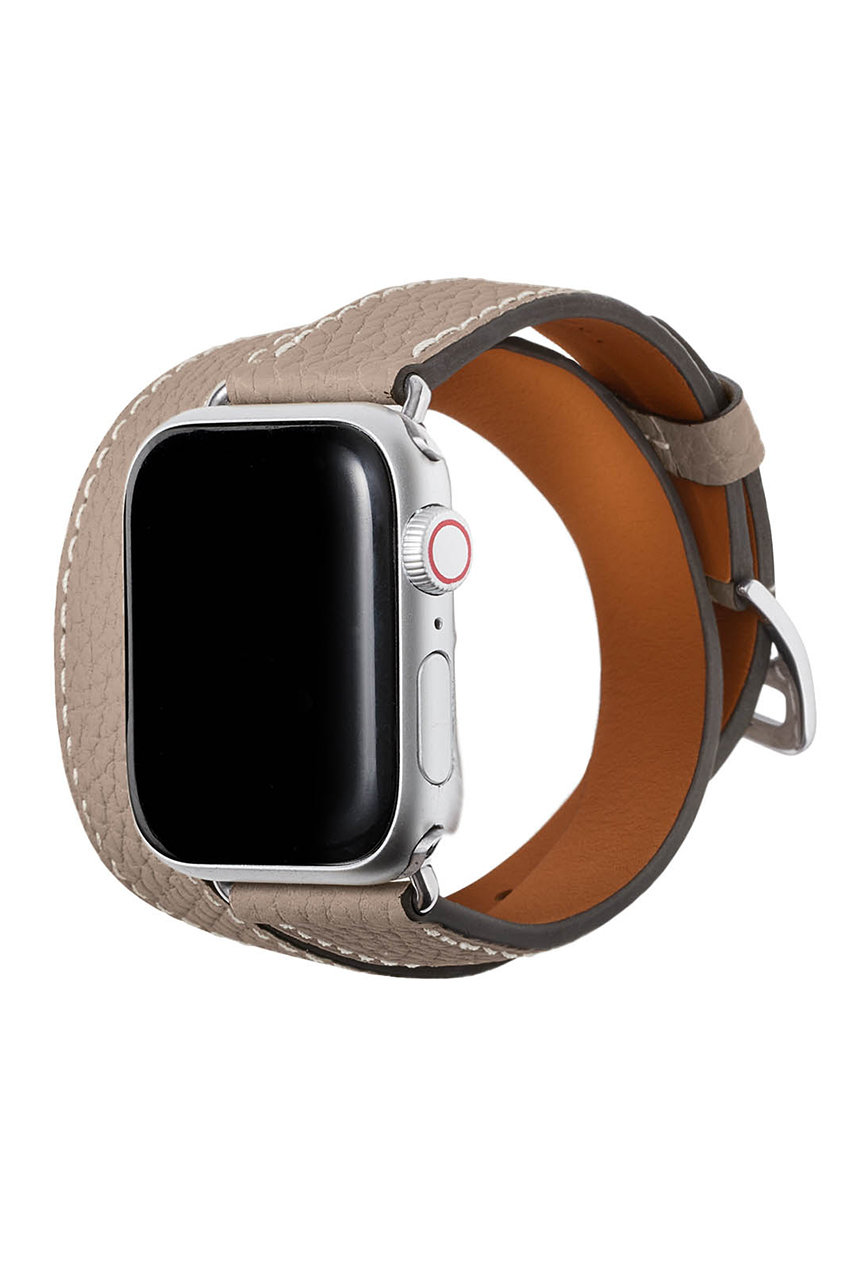 ボナベンチュラ/BONAVENTURAのダブルトゥール Apple Watch レザーバンド シュリンクレザー (アダプター：シルバー)(グレージュ/T40SDTSV-OR)