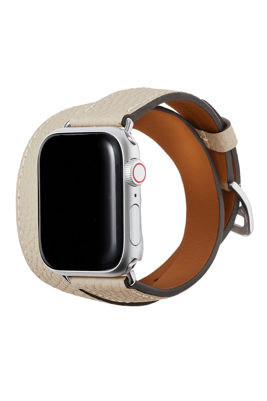 ボナベンチュラ/BONAVENTURAのダブルトゥール Apple Watch レザーバンド シュリンクレザー (アダプター：シルバー)(アイボリー/T40SDTSV-OR)