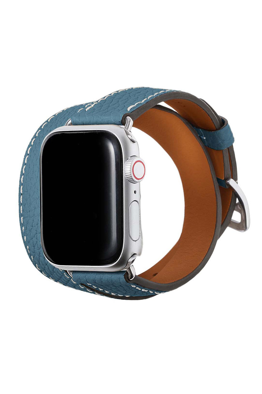 ボナベンチュラ/BONAVENTURAのダブルトゥール Apple Watch レザーバンド シュリンクレザー (アダプター：シルバー)(ブルーシアン/T40SDTSV-OR)