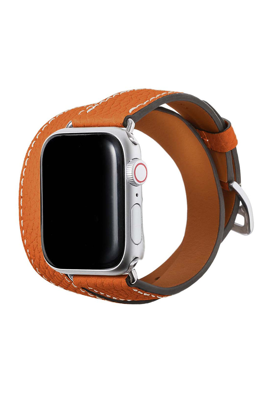 ボナベンチュラ/BONAVENTURAのダブルトゥール Apple Watch レザーバンド シュリンクレザー (アダプター：シルバー)(オレンジ/T40SDTSV-OR)