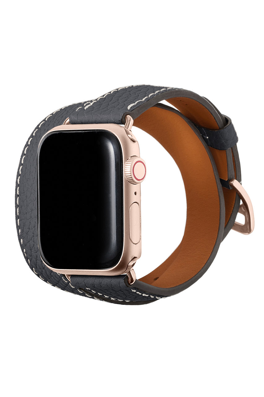 ボナベンチュラ/BONAVENTURAのダブルトゥール Apple Watch レザーバンド シュリンクレザー (アダプター：ゴールド)(チャコールグレー/T40SDTRG-OR)