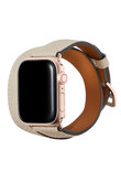 ダブルトゥール Apple Watch レザーバンド シュリンクレザー (アダプター：ゴールド)