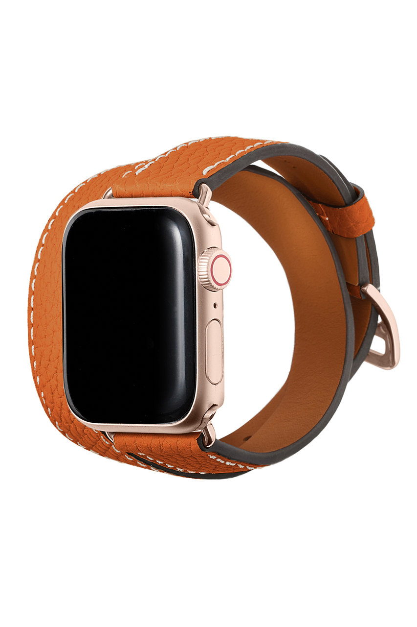 ボナベンチュラ/BONAVENTURAのダブルトゥール Apple Watch レザーバンド シュリンクレザー (アダプター：ゴールド)(オレンジ/T40SDTRG-OR)