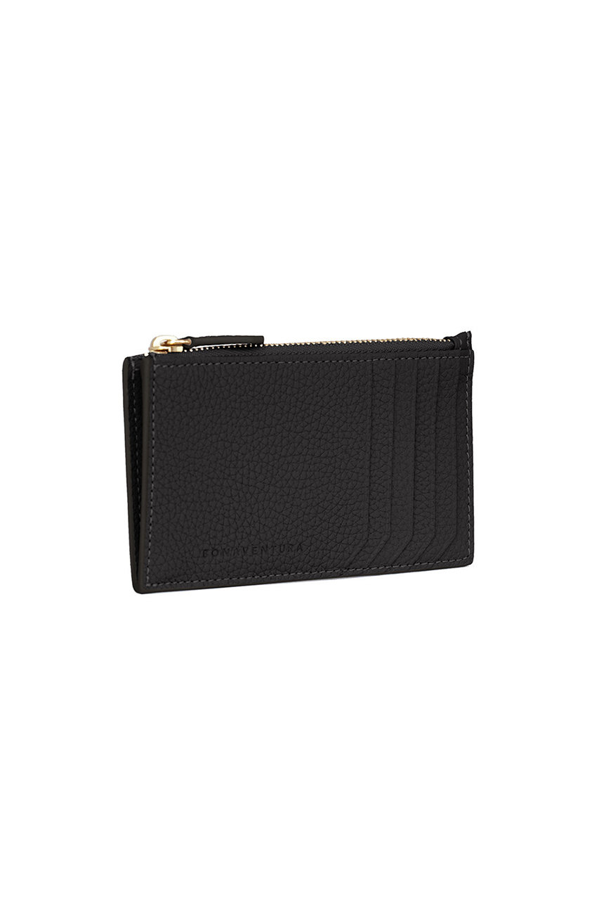 BONAVENTURA ミニジップ ウォレット シュリンクレザー (ブラック x グリーン, F) ボナベンチュラ ELLE SHOP BONAVENTURA ミニジップ ウォレット シュリンクレザー (ブラック x グリーン, F) ボナベンチュラ ELLE SHOP