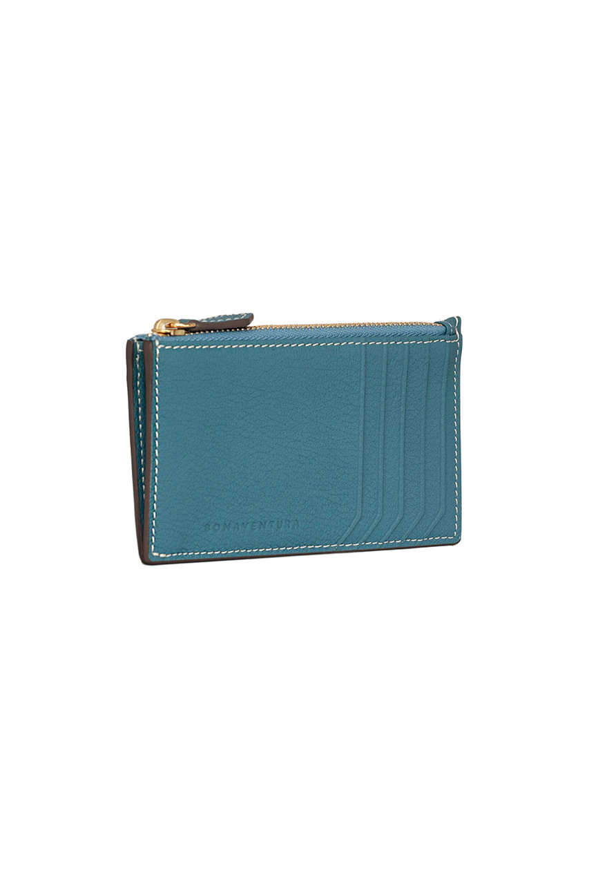 BONAVENTURA ミニジップ ウォレット シュリンクレザー (ブルーシアン, F) ボナベンチュラ ELLE SHOP BONAVENTURA ミニジップ ウォレット シュリンクレザー (ブルーシアン, F) ボナベンチュラ ELLE SHOP