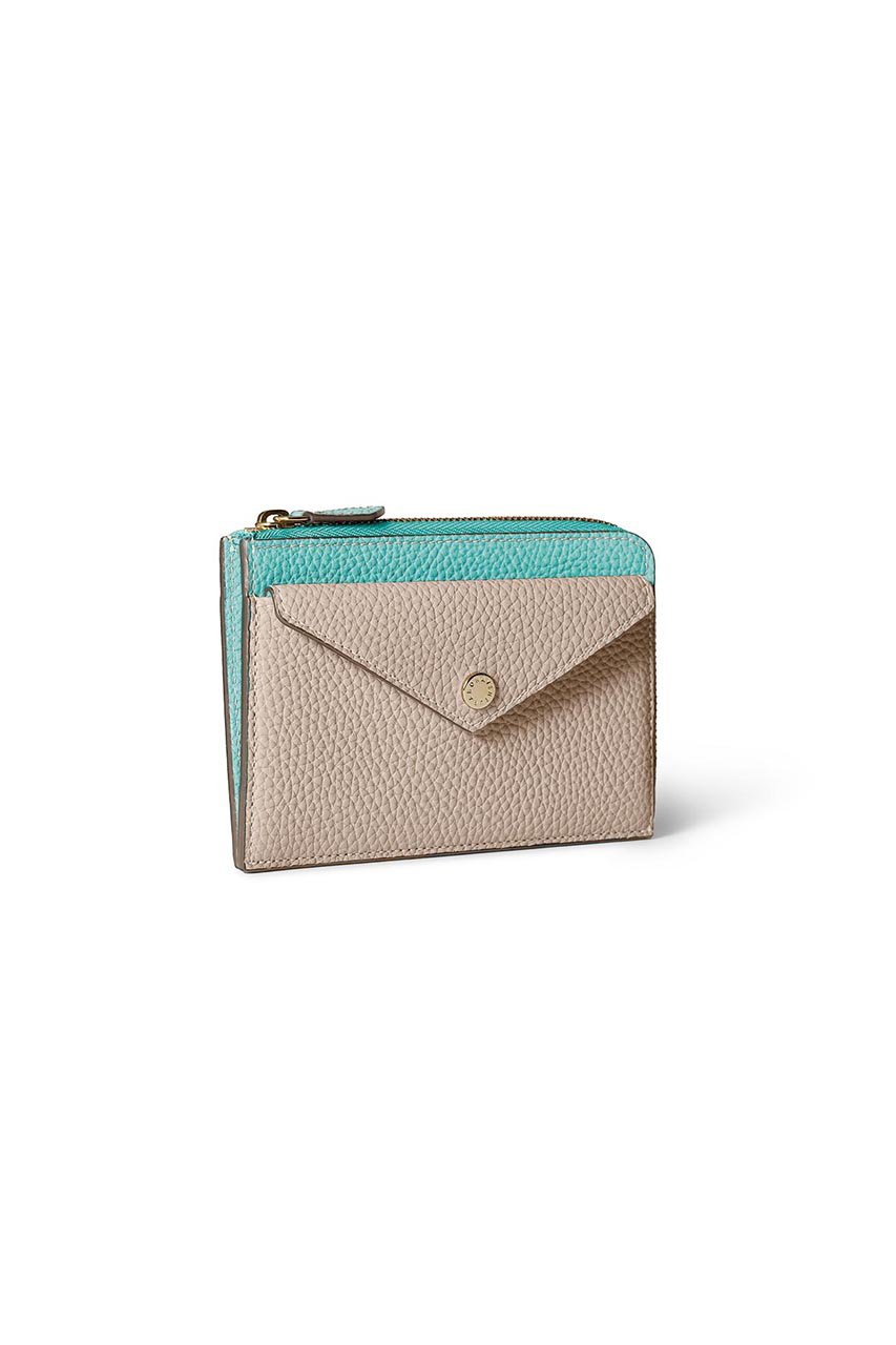 BONAVENTURA エンベロープミニジップウォレット (アトールブルー x グレージュ, F) ボナベンチュラ ELLE SHOP BONAVENTURA エンベロープミニジップウォレット (アトールブルー x グレージュ, F) ボナベンチュラ ELLE SHOP